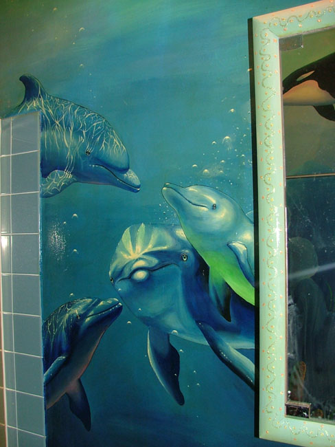 Dolphin's bathroom mural 1