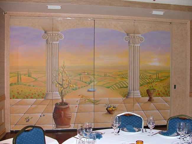 Greek mural Estia restaurant