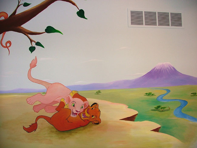 Twin-themed African mural (1)